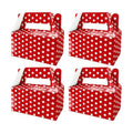 BGFMVS 12 Pack Red Polka Dot Party Favor Boxes, Gable Treat Boxes