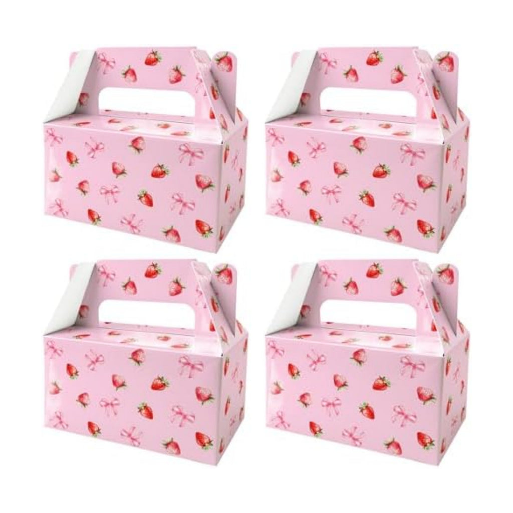 12 Pack Pink Strawberry Party Favor Boxes, Sweet Treat Boxes for Girls