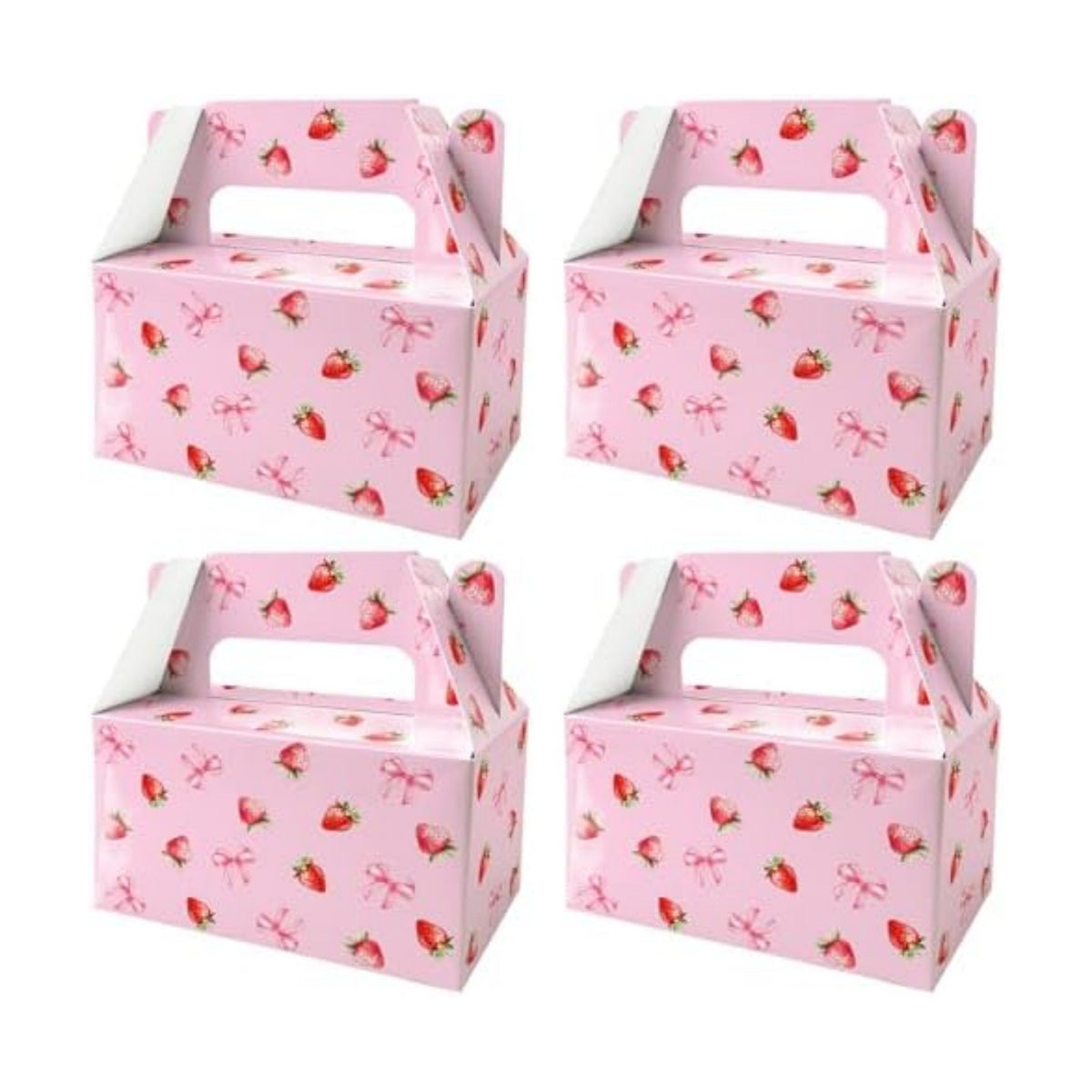 12 Pack Pink Strawberry Party Favor Boxes, Sweet Treat Boxes for Girls