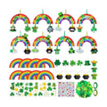Funrous 48 Sets Crafts Kit Paper Crafts DIY Make Your Own Hanging Ornaments with Pompoms Diamond Stickers for Holiday Classroom Activities Party Favors, St. Patrick's Rainbow