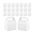 Hxezoc 24 Pieces White Party Favor Boxes Gable Candy Treat Box Folding Paper Gift Box with Handles for Baby Showers Birthday Party Wedding Decoration Supplies