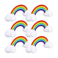 JULMELON 6Pcs Rainbow Party Decorations, Honeycomb Centerpieces for Tables