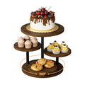 Cupcake Holder for 50 Cupcakes Wood Cake Stand with 4 Tiered Serving Tray 360°Rotating Dessert Stands Round Cookie Trays for Parties Wedding Baby Shower Afternoon Tea Dessert Table, Walnut
