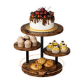 Cupcake Stand 4 Tier for 50 Cupcakes Wooden Cake Stand 360°Rotatable Dessert Stands Round Cookie Tiered Tray Stand for Party Birthday Wedding Baby shower Afternoon Tea Dessert Table, Brown