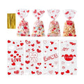 Valentines Cellophane Bags 120pcs Valentines Candy Bags with 140pcs Twists
