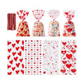 Valentines Cellophane Bags 120pcs Valentines Candy Bags with 140pcs Twists