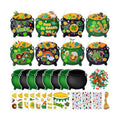 Funrous 48 Sets Crafts Kit Paper Crafts DIY Make Your Own Hanging Ornaments with Pompoms Diamond Stickers for Holiday Classroom Activities Party Favors, St. Patrick's Jar