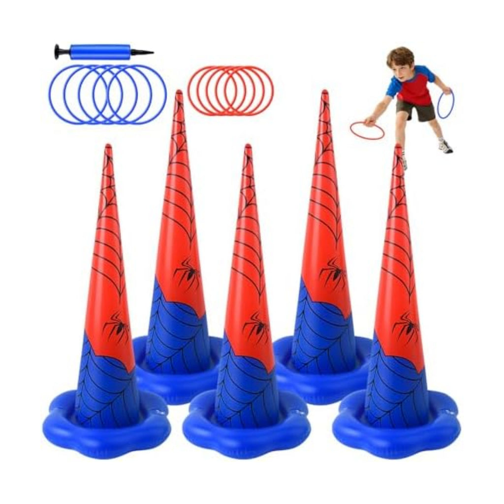 5 Pack Inflatable Spider Web Ring Toss Game, Birthday Party Games for Kids