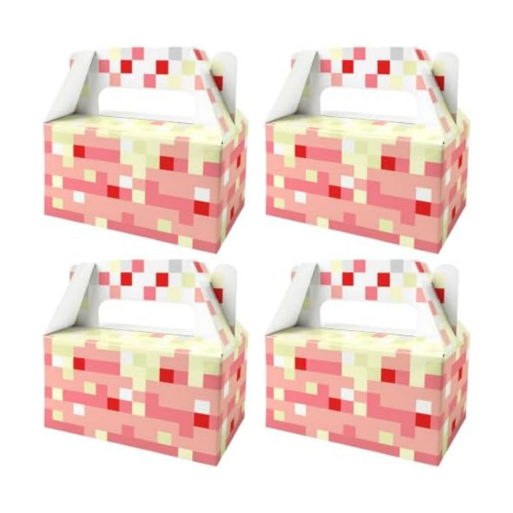12 Pack Pink Pixel Party Favor Boxes Girls Gamer Birthday Goodie Bags
