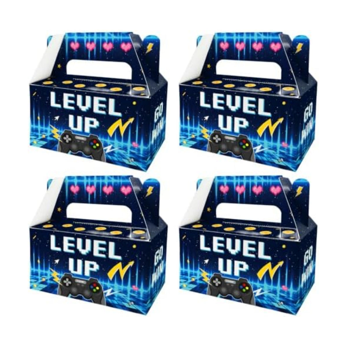 12 Pack Level Up Video Game Party Favor Boxes Gamer Birthday Goodie Bags
