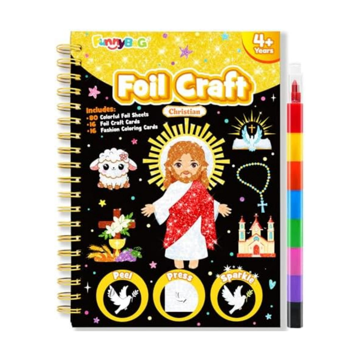 FUNNYB&G Foil Art Craft Kit for Kids, Sparkly Birthday Gift Toy for Kids