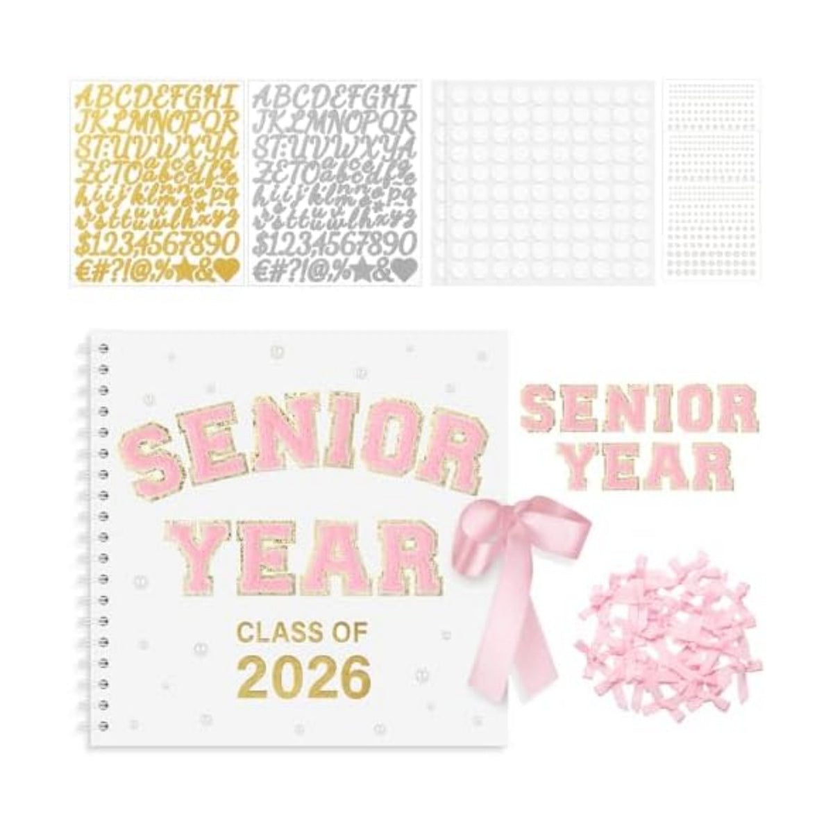 Tenceur Senior 2026 Graduation Scrapbook Kit 10 x 10 Inch Class of 2026 DIY Memory Photo Book with Letter Stickers Graduation Gift for Senior 2026 Students