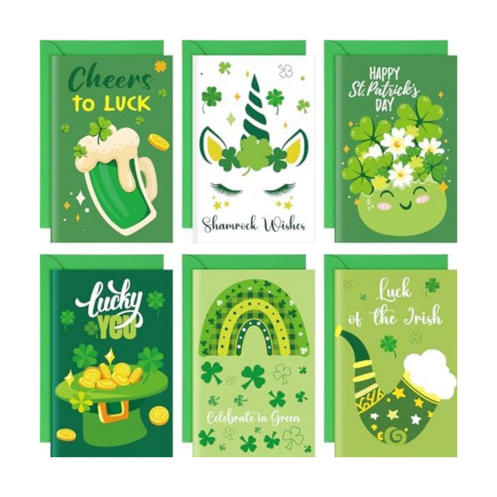 Crtiin 240 sets St. Patricks Day Cards Bulk with Envelopes Stickers