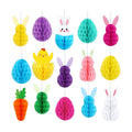 15 Pcs Easter Honeycomb Hanging Decorations Spring Party Decor