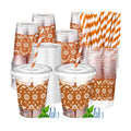Jingmore 50 Pcs Mexican Cielito Lindo Plastic Cups Ghost Brown and White