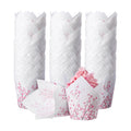 Maxdot 200 Pcs Cherry Blossom Tulip Cupcake Liners for Baking Cherry Blossom Paper Muffin Baking Cups Pink Flower Tulip Muffin Liners Wrappers for Bridal Showers Wedding Tea Birthday Party