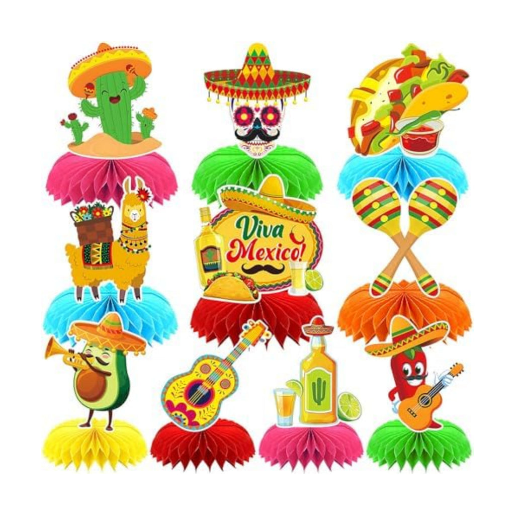 10Pcs Fiesta Party Decorations Mexican Cinco De Mayo Centerpieces