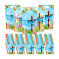 Engrowtic 100 Pcs Easter Treat Bags Reusable Easter Zipper Bags He Is Risen Plastic Gift Bag with Cross Bunny Holiday Bag with Handles for Spring Party Favor Wrapping Supplies