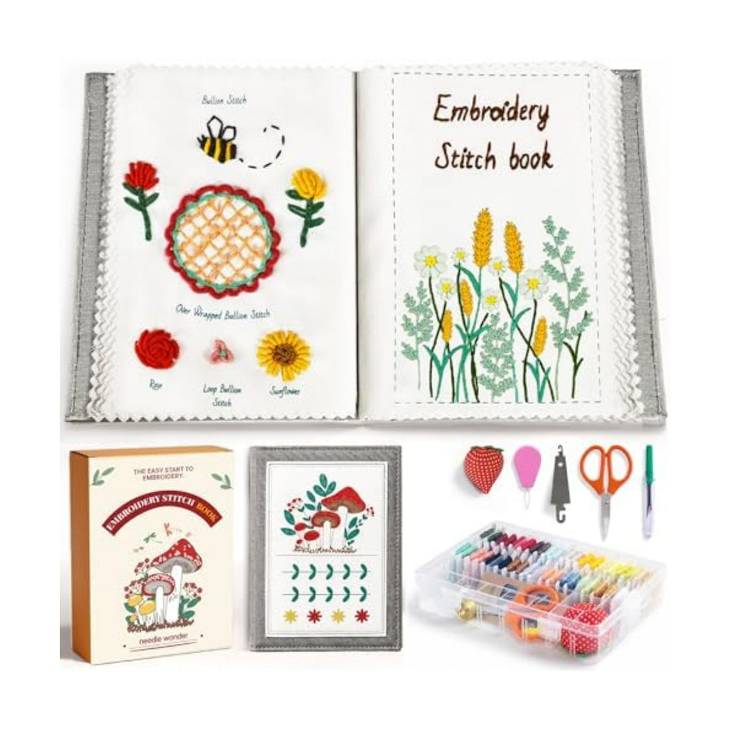CYANFOUR 2026 New Embroidery Stitch Book Kit for Adults Beginners