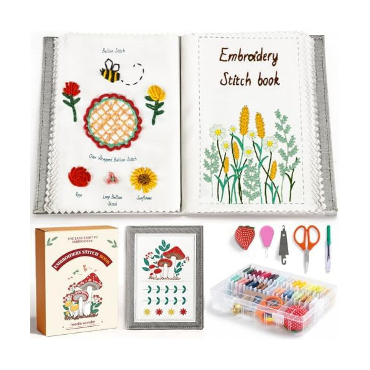 CYANFOUR 2026 New Embroidery Stitch Book Kit for Adults Beginners