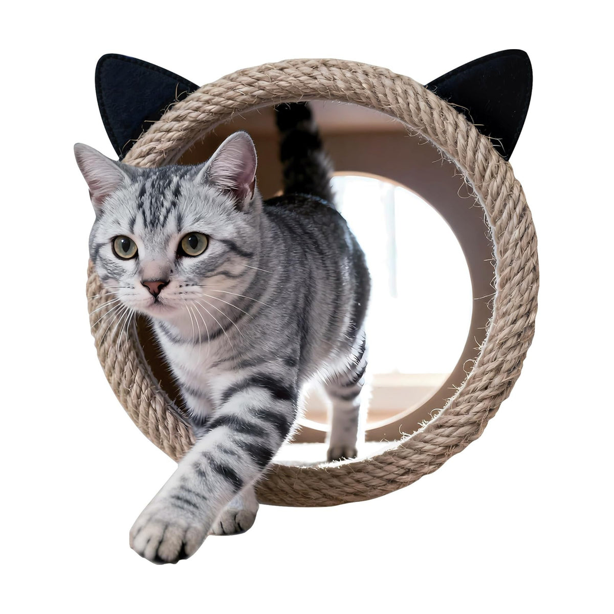 FLFK Cute Cat Wall Decor Decal - Removable Peel and Stick Cat Sticker with 3D Effect for Toilet Kitchen Offices, Tabby Walking