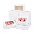 Moretoes 45pcs Cookie Boxes with Window, 9x6x3in Auto-Popup Bakery Boxes