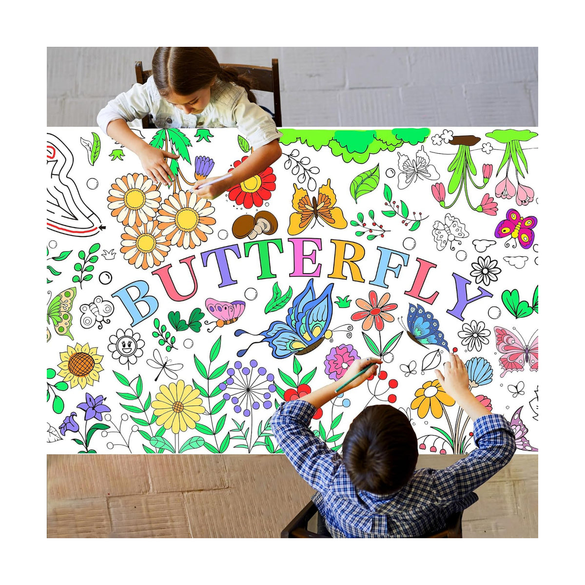 Giant Butterfly Coloring Poster, 30 x 72 Inch