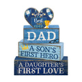 Lineshading 4 Pcs Dad Block Signs Wooden Farmhouse Decor, Father's Day