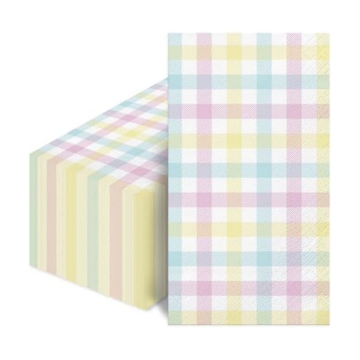 100Pcs Easter Pastel Plaid Paper Napkins