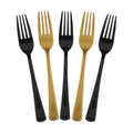 Kochorie 180 Pcs Black and Gold Plastic Forks Graduation Disposable Silverware Heavy Duty Plastic Cutlery Set Durable Utensils Flatware for Graduation Party Wedding Birthday Supplies and Daily Use