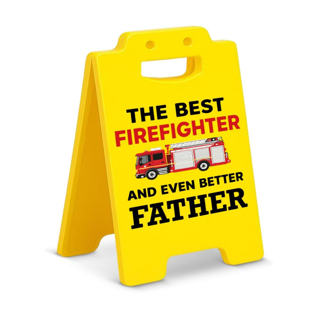 Funny Firefighter Dad Gifts from Daughter Son Best Firefighter Desk Sign