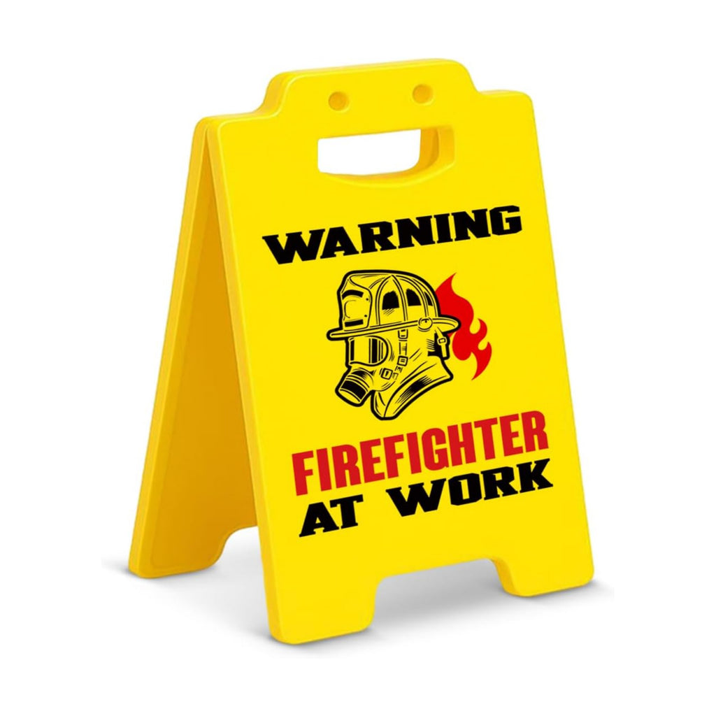 Funny Firefighter Gifts Office Decor Warning Firefighter at Work Desk Sign Graduation Birthday Gifts for Firefighters Firemen