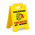 Funny Firefighter Gifts Office Decor Warning Firefighter at Work Desk Sign Graduation Birthday Gifts for Firefighters Firemen