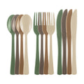 Kochorie 300 Pieces Woodland Plastic Silverware, Disposable Plastic Utensils, Heavy Duty Cutlery Set Heavyweight Flatware Includes Spoons Forks Knives for Birthday Wedding Forest Party Supplies