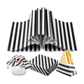 Marspark 100 Sheet Black and White Striped Wax Paper for Food 12 x 12 Inch
