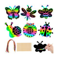 JULMELON 36 Pcs Spring Bugs Scratch Cards for DIY Spring Crafts