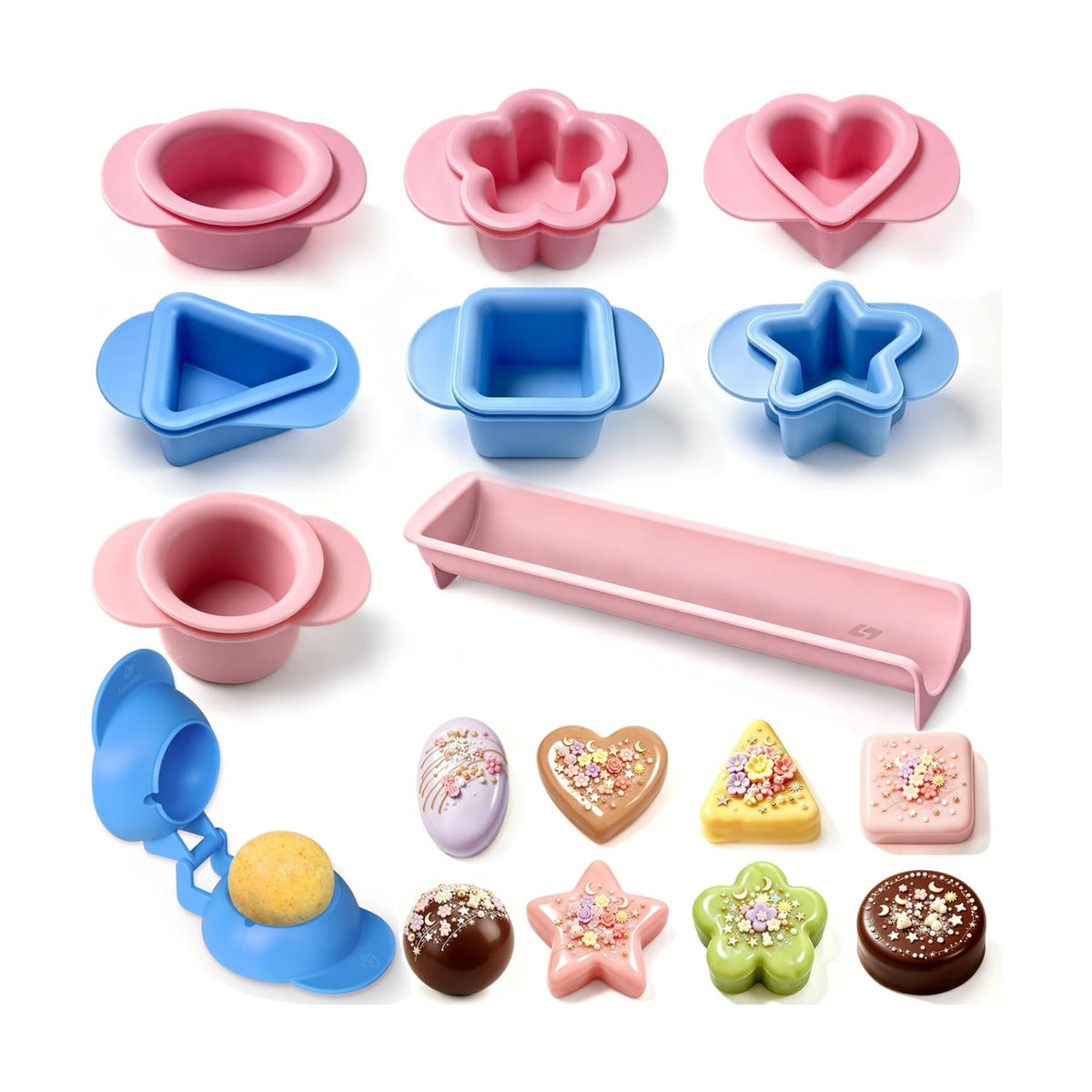 8 Pcs Cake Pop Mold Set with 8.2-inch Tray,Cake Pop Cutter