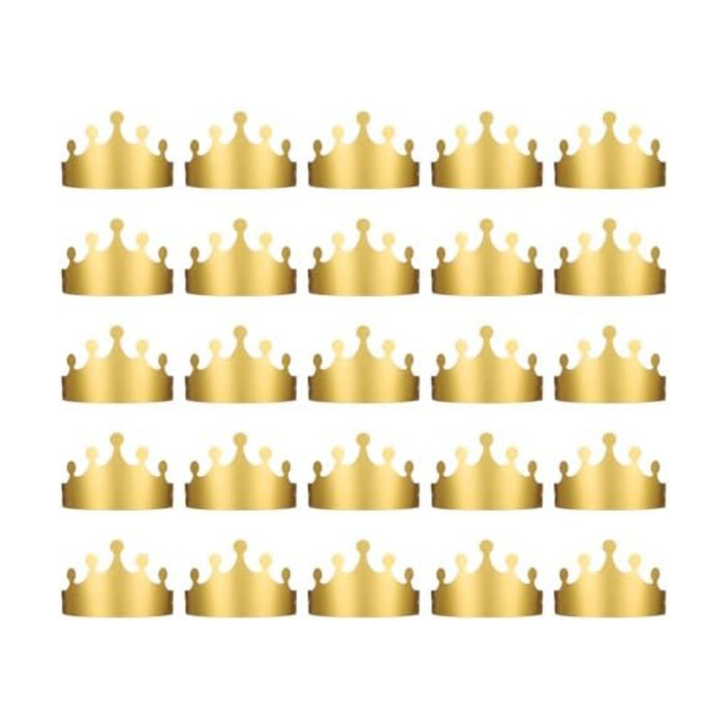 Gold Paper Crowns, 20 Pcs Golden King Crown Paper Crowns for Adults Foldable Party Crown Hat for Birthday Celebration Photo Props Wedding Anniversary (Matte Finish)