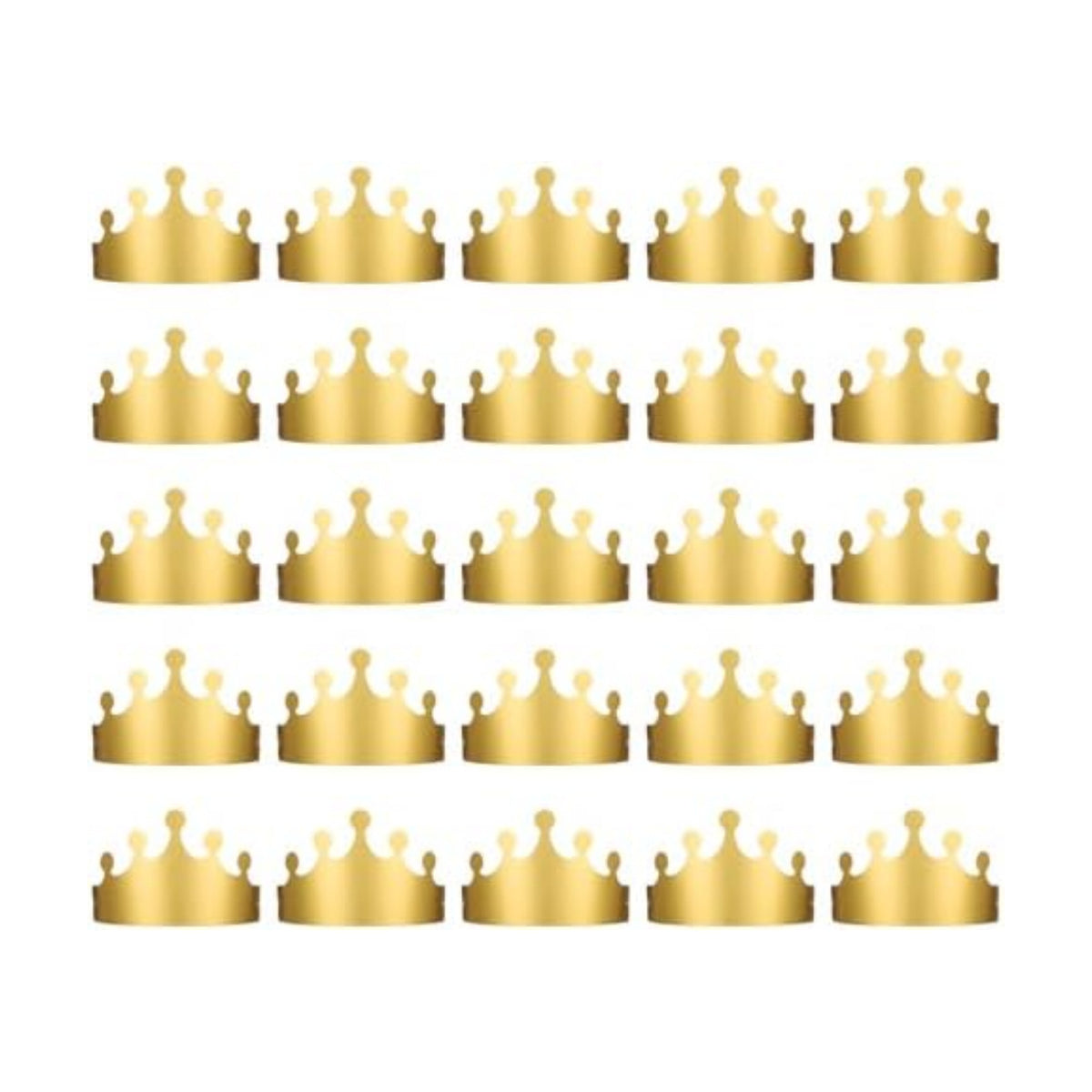 Gold Paper Crowns, 20 Pcs Golden King Crown Paper Crowns for Adults Foldable Party Crown Hat for Birthday Celebration Photo Props Wedding Anniversary (Matte Finish)
