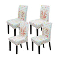 Easter Chair Covers Set of 4 Spring Bunny Colorful Buffalo Plaid Slipcovers