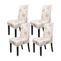 Easter Chair Covers Set of 4 Spring Bunny Ears Floral Dining Room Slipcovers Stretch Parsons Chair Seat Protectors Spring Easters Decor-4PCS