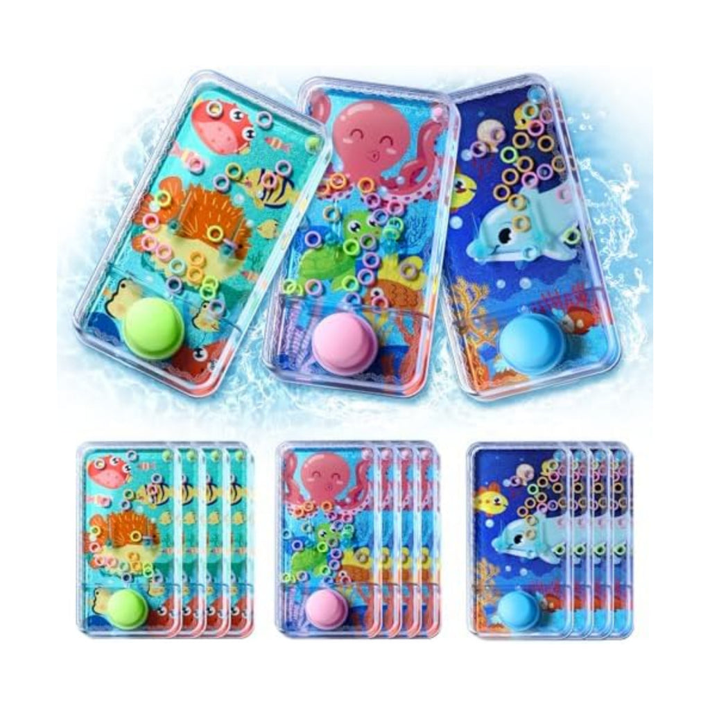 Cleboen 12 Pack Handheld Water Games for Kids, Water Ring Toss Handheld Games Under the Sea Party Favors Goodie Bag Stuffers Classroom Rewards for Boys Girls, Stress-Relief Car Games Travel Toys
