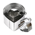 Stainless Steel Heart Cookie Cutter Set of 5 with Handle, Small to Large Heart Shapes for Baking, Pancakes, Sandwiches, Cheese, Fruits, Playdough, Valentine's Day Baking Supplies
