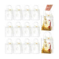 Ohuimrt 50 Pack 4.9" x 3.15" x 7.5" Clear Plastic Gift Bags with Handles