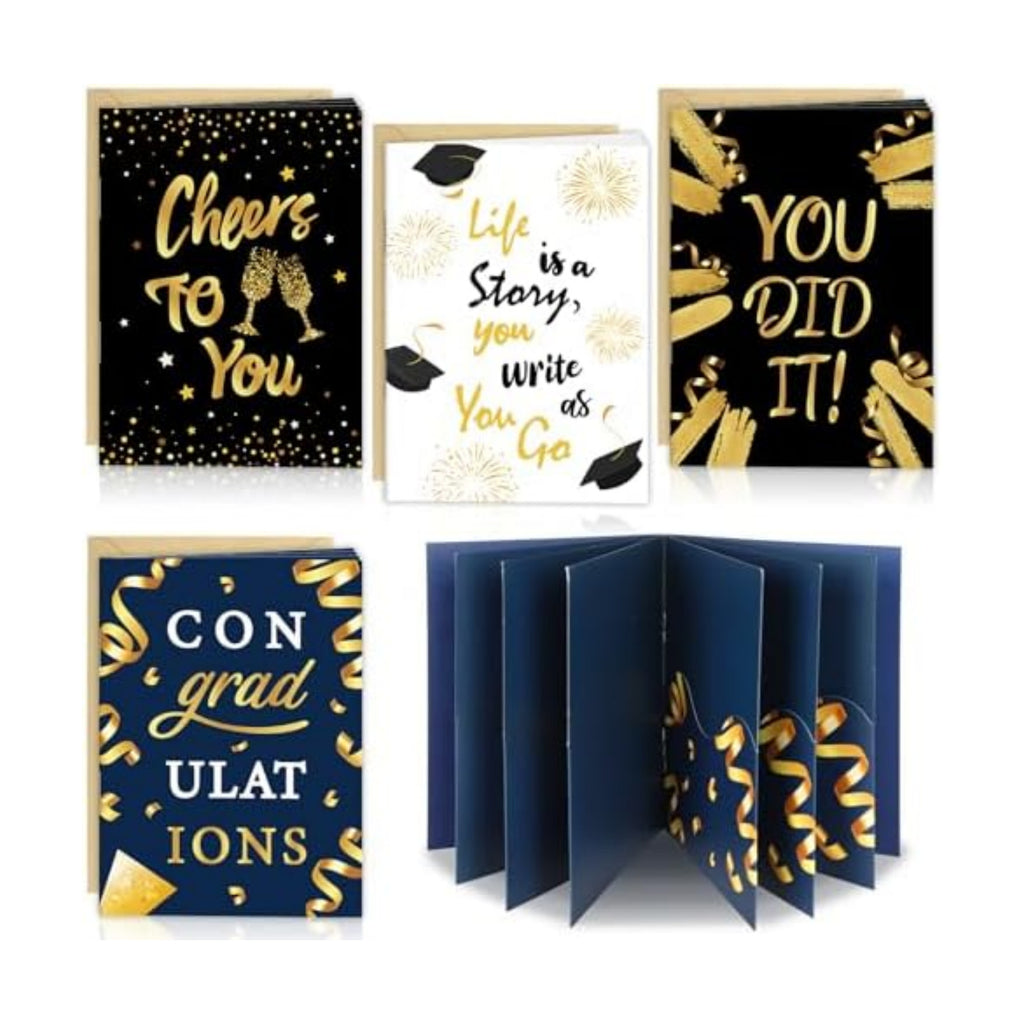 4 Sets Graduation Gift Card Book, Congrats Grad Money Holder Cards with Envelopes, Graduation Gift Card Booklet Organizer for Class of 2026, Students, Friends