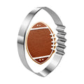 Football Cookie Cutter, Stainless Steel Oval with Lace Detail