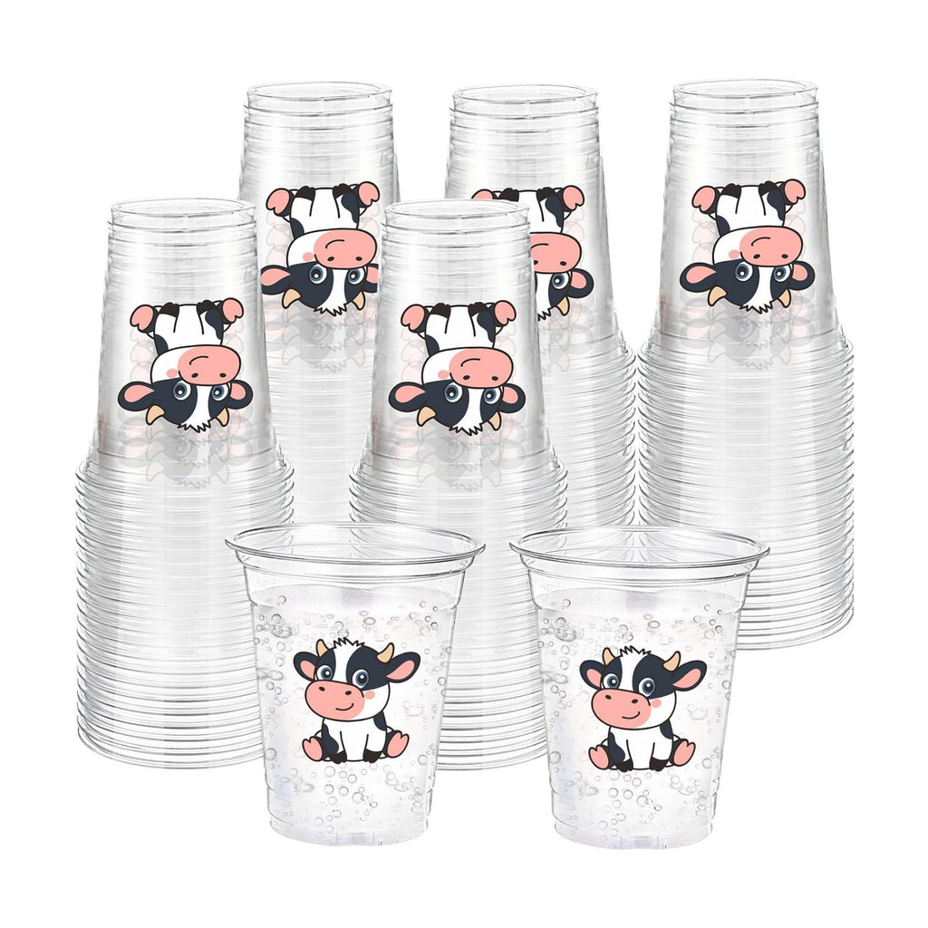 Funnymoom 60 Pack Cow Plastic Cups for Party Decorations, 12 oz