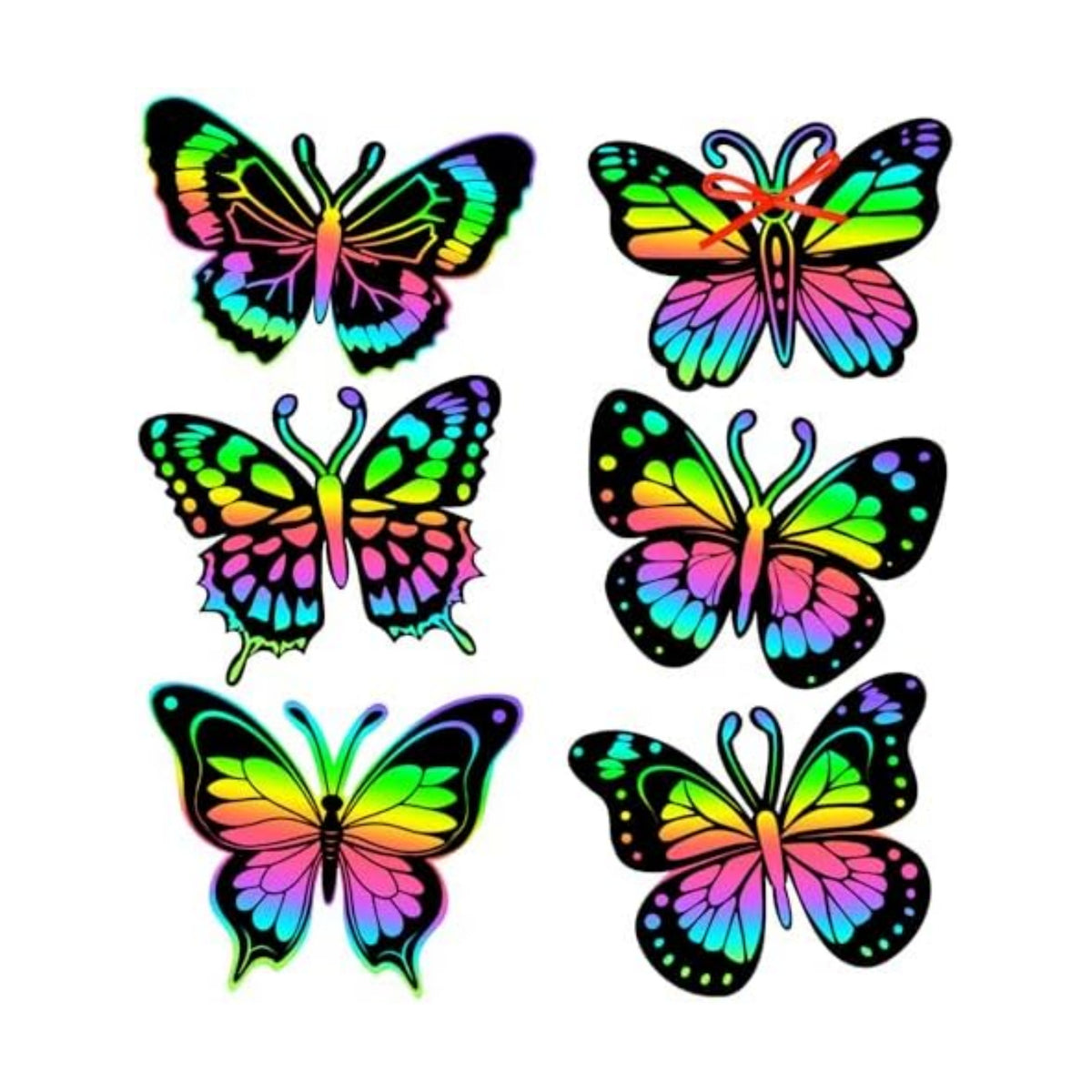 JULMELON 36 PCS Butterfly Scratch Cards, Rainbow Scratch Paper