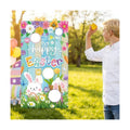 Easter Party Games Set Bean Bag Toss Game for Adults Banner with 4 Bean Bags for Tossing Bunny Egg Easter Party Decoration Indoor Outdoor Festive Decor