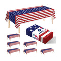 6 Pack American Flag Tablecloth, 4th of July Patriotic Table Cover (54"x108") Disposable Plastic Table Cloth, Decorations for Veterans Day, Patriotic, Memorial, Fourth of July, Independence